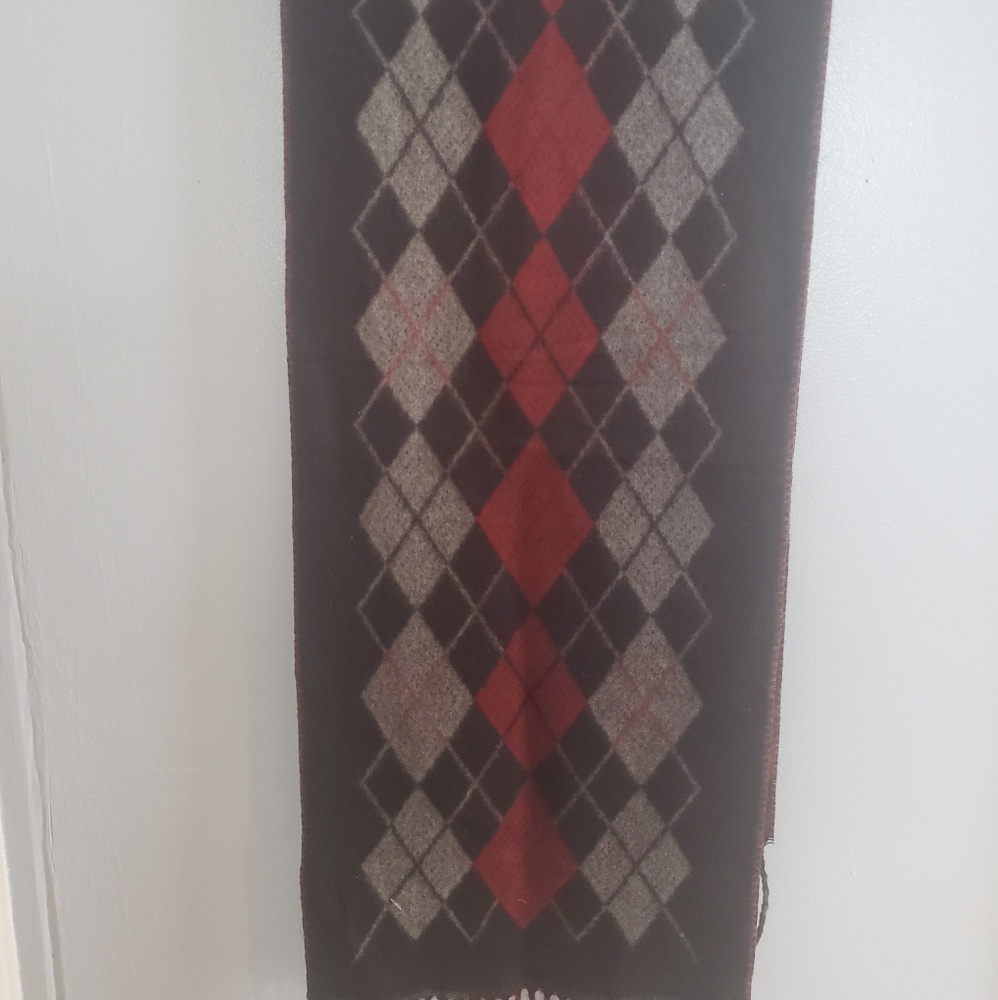 Mens reversible argyle scarf